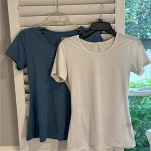 White And Blue Workout Dryfit Tee 32 Degree Cool | Size S